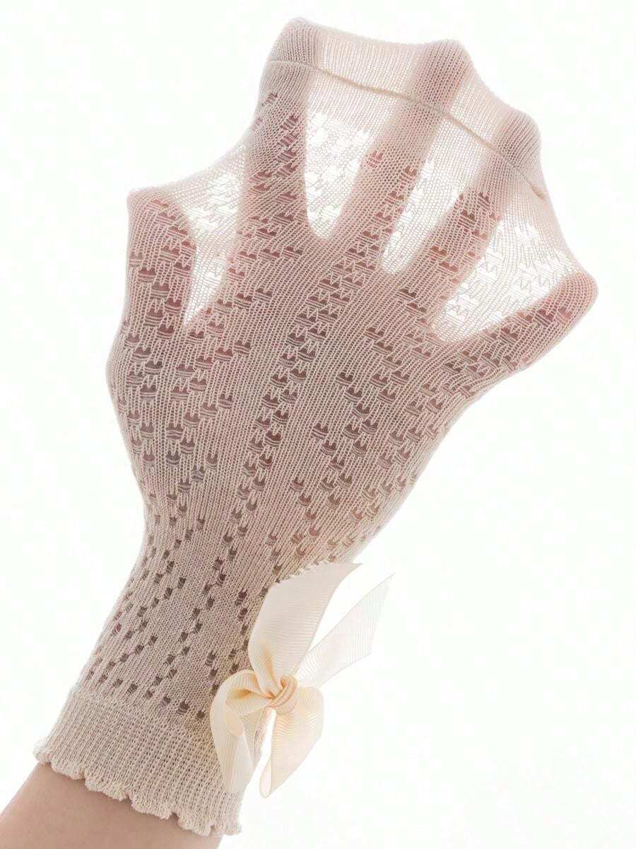 Bow Mesh Mid Calf Socks for Cute Princess Daily Wear