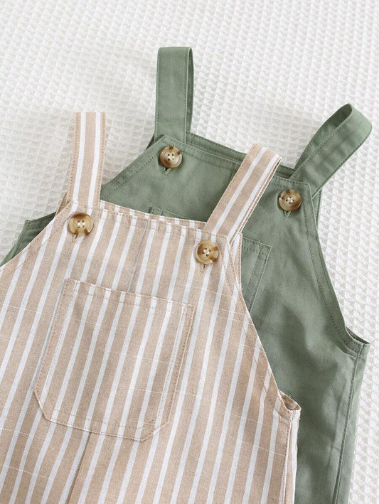 2PCS Baby Bib Overalls and Shorts Set for Casual Daily Wear and Playtime