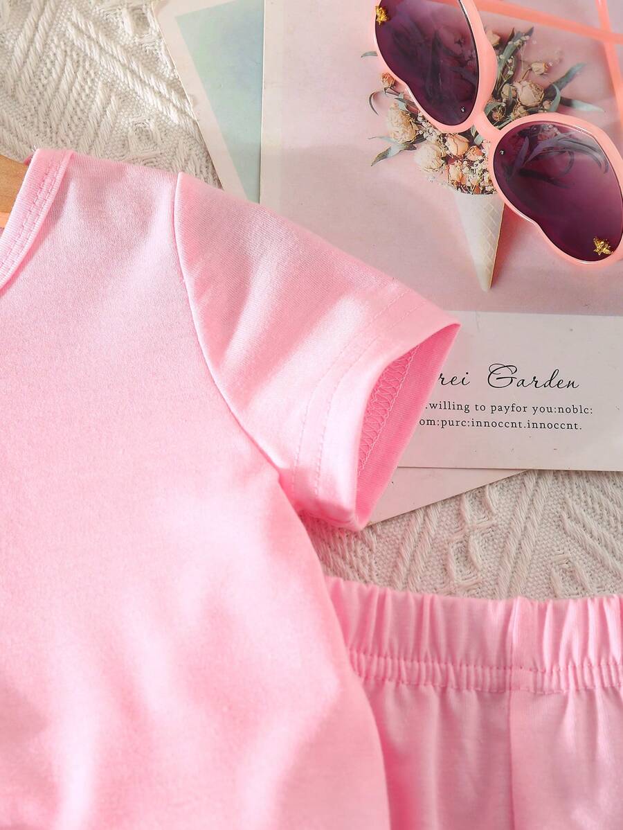 Pride Rainbow Short Sleeve Top & Shorts Set for Toddler Girls