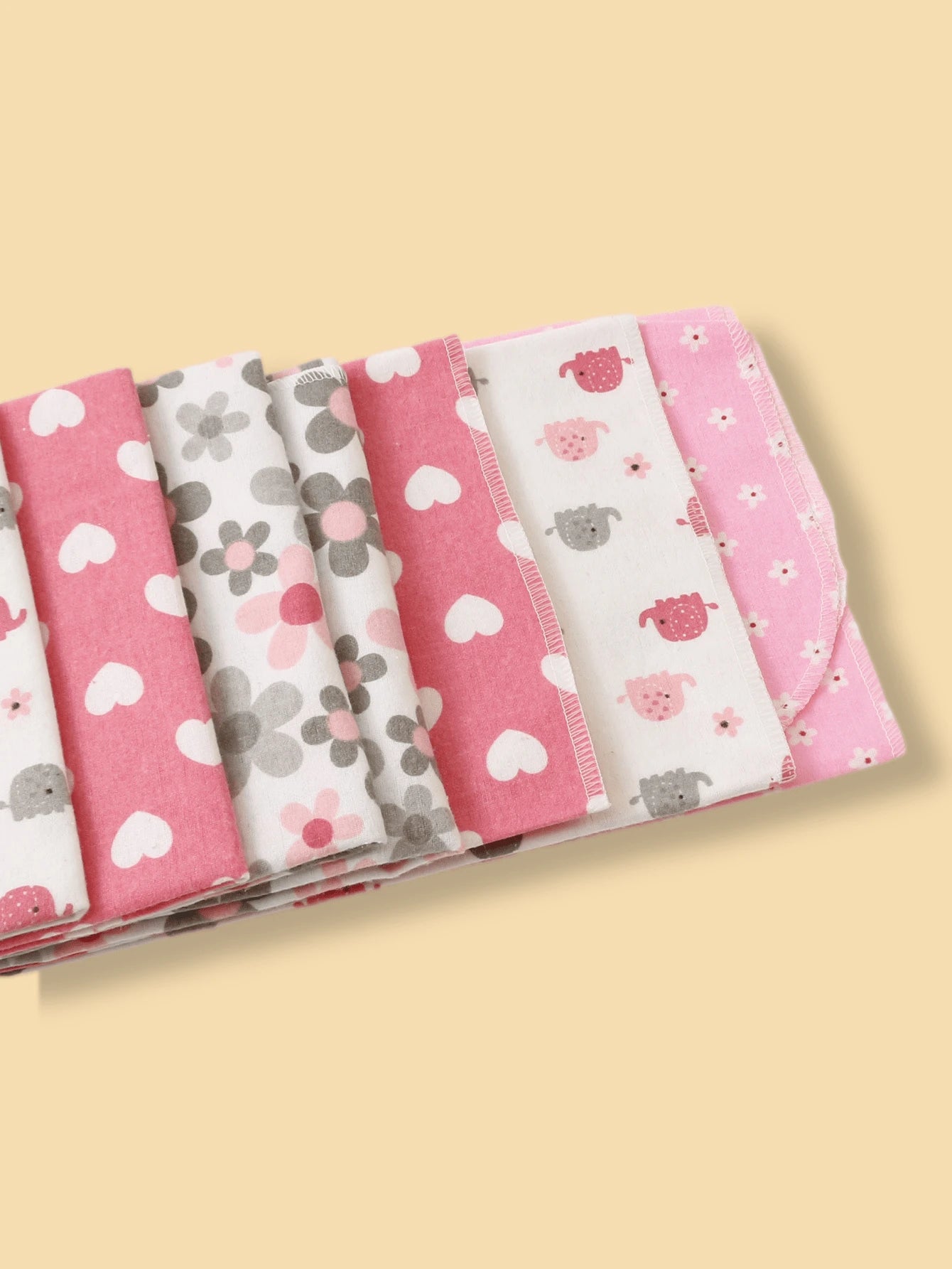 4pcs Baby Swaddle Blanket Set Soft Flannel Receiving Blankets Cloud Elephant Car Print for Newborns