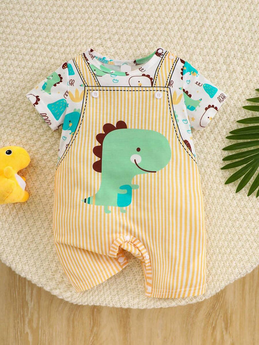 Baby Boy Cute Animal Party Print One Piece Pants Casual Soft Everyday Outfit