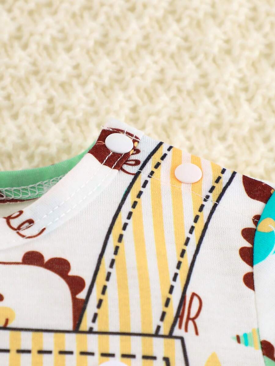 Baby Boy Cute Animal Party Print One Piece Pants Casual Soft Everyday Outfit