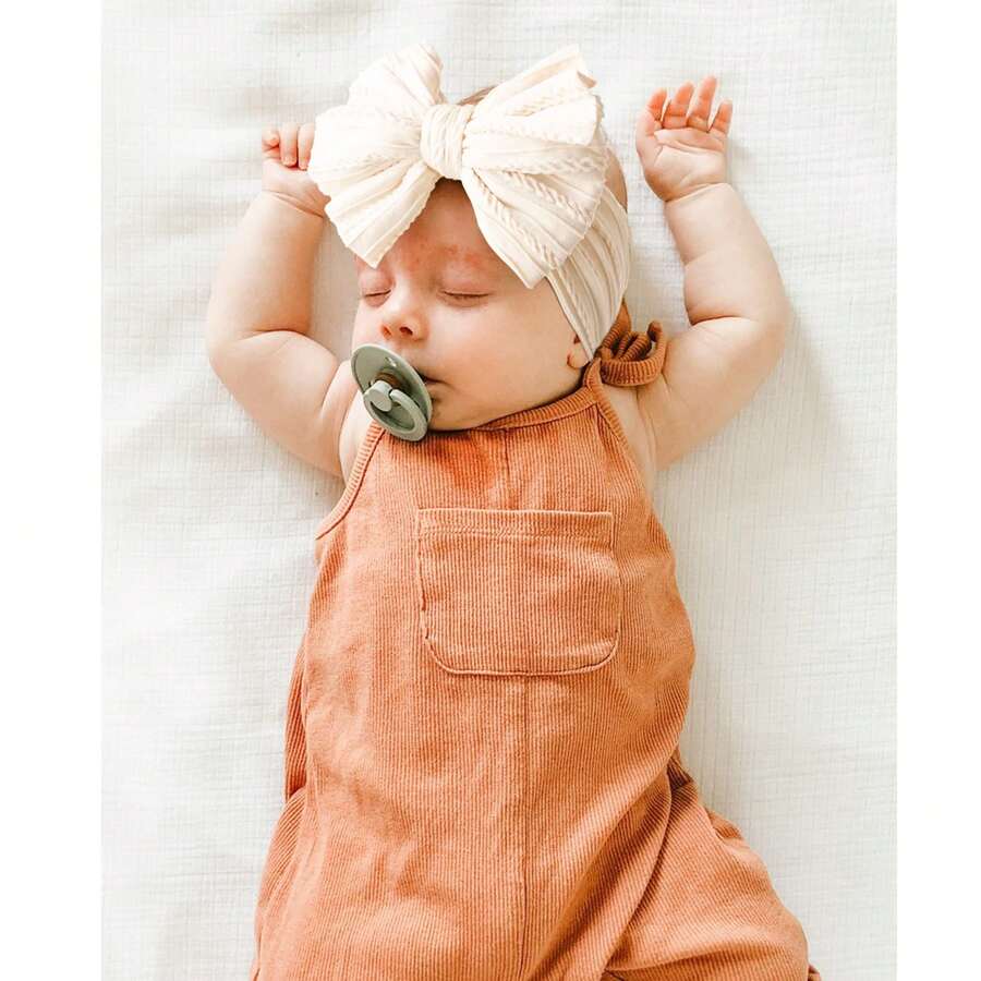 8pcs Handmade Baby Bow Headbands for Newborn and Toddler Daily Wear