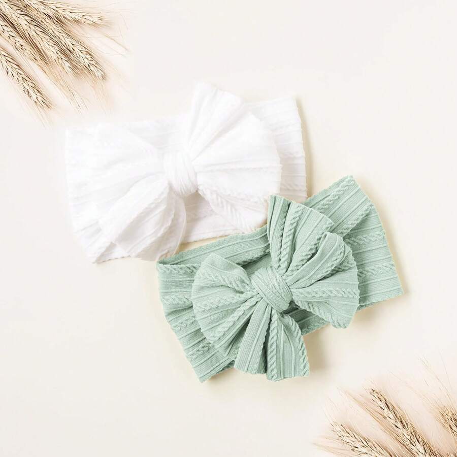 8pcs Handmade Baby Bow Headbands for Newborn and Toddler Daily Wear