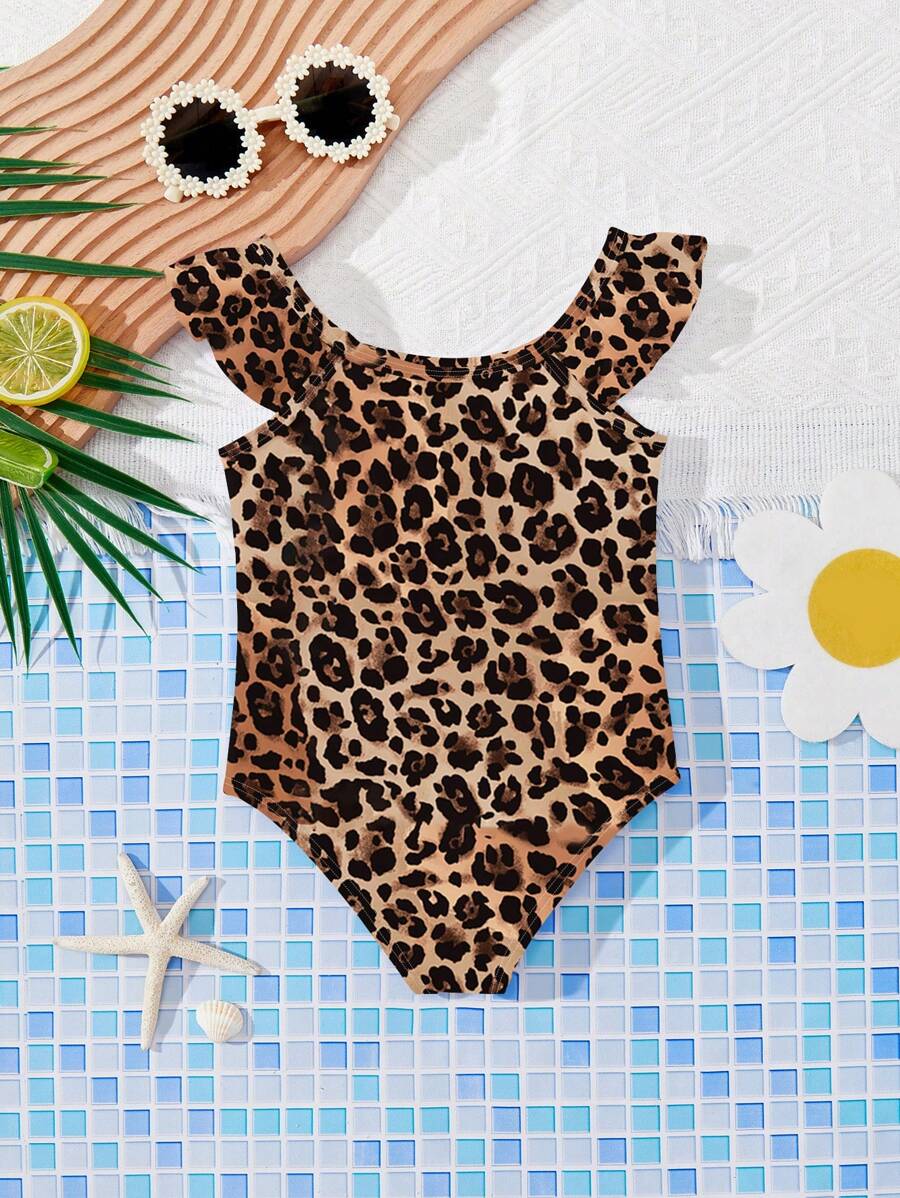Baby Girls Tropical Floral Leopard Print Swimwear Slim Fit Summer Beach Outfit