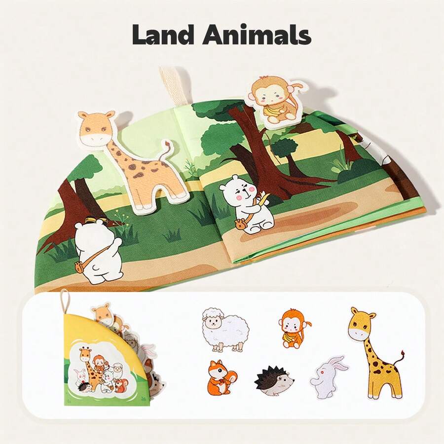 Interactive Cloth Busy Book for Toddlers Reusable Sticker Matching Activity Early Learning Sensory Toy