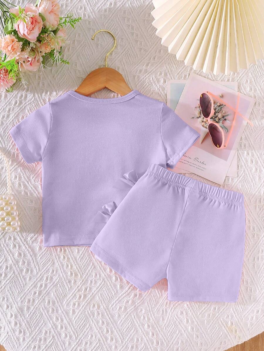 Pride Rainbow Short Sleeve Top & Shorts Set for Toddler Girls