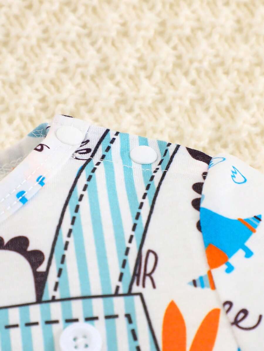 Baby Boy Cute Animal Party Print One Piece Pants Casual Soft Everyday Outfit