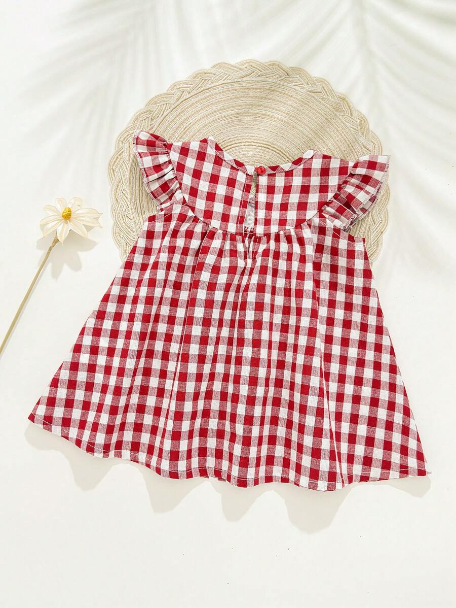 Baby Daisy Pattern Ruffle Hem Dress for Cute Spring and Summer Wear