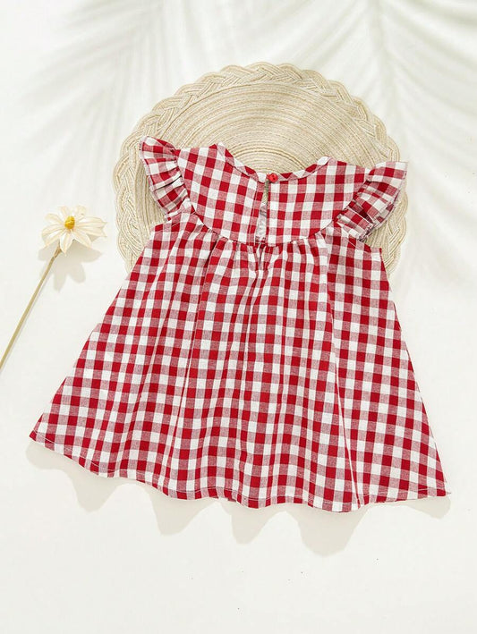 Baby Daisy Pattern Ruffle Hem Dress for Cute Spring and Summer Wear