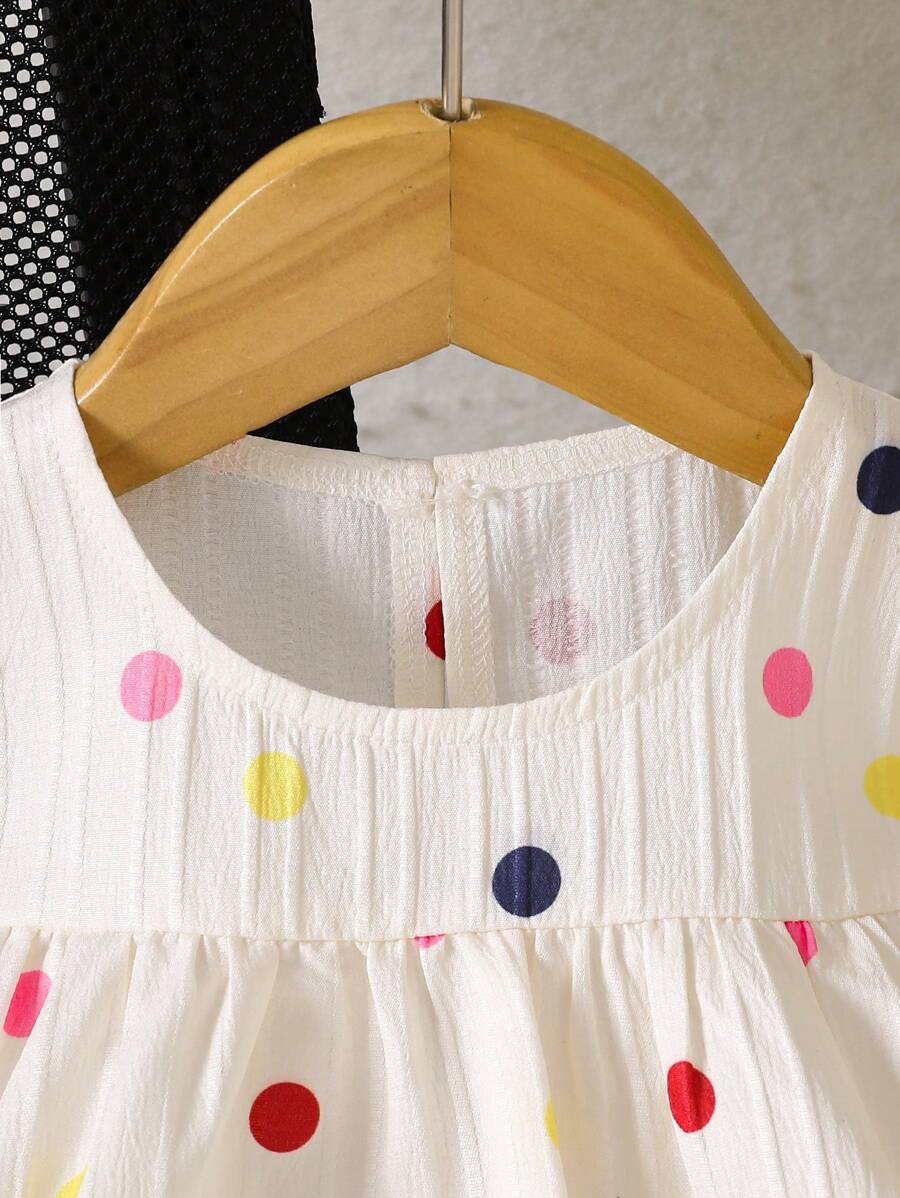 Cherry Print Sleeveless Top and Red Shorts Set for Baby Girls