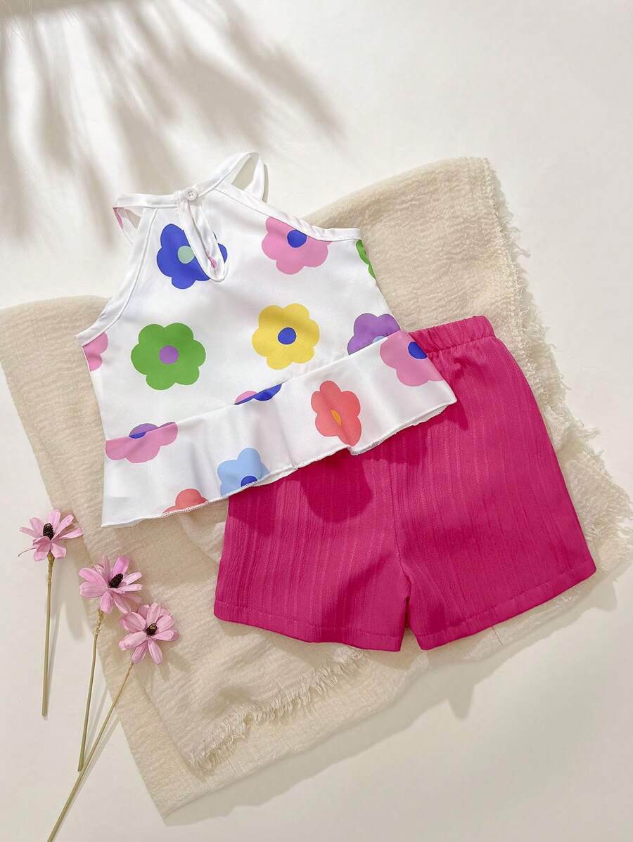 Newborn & Baby Girl 2pcs Spring/Summer Dopamine Color Vacation Set (0-3Y)