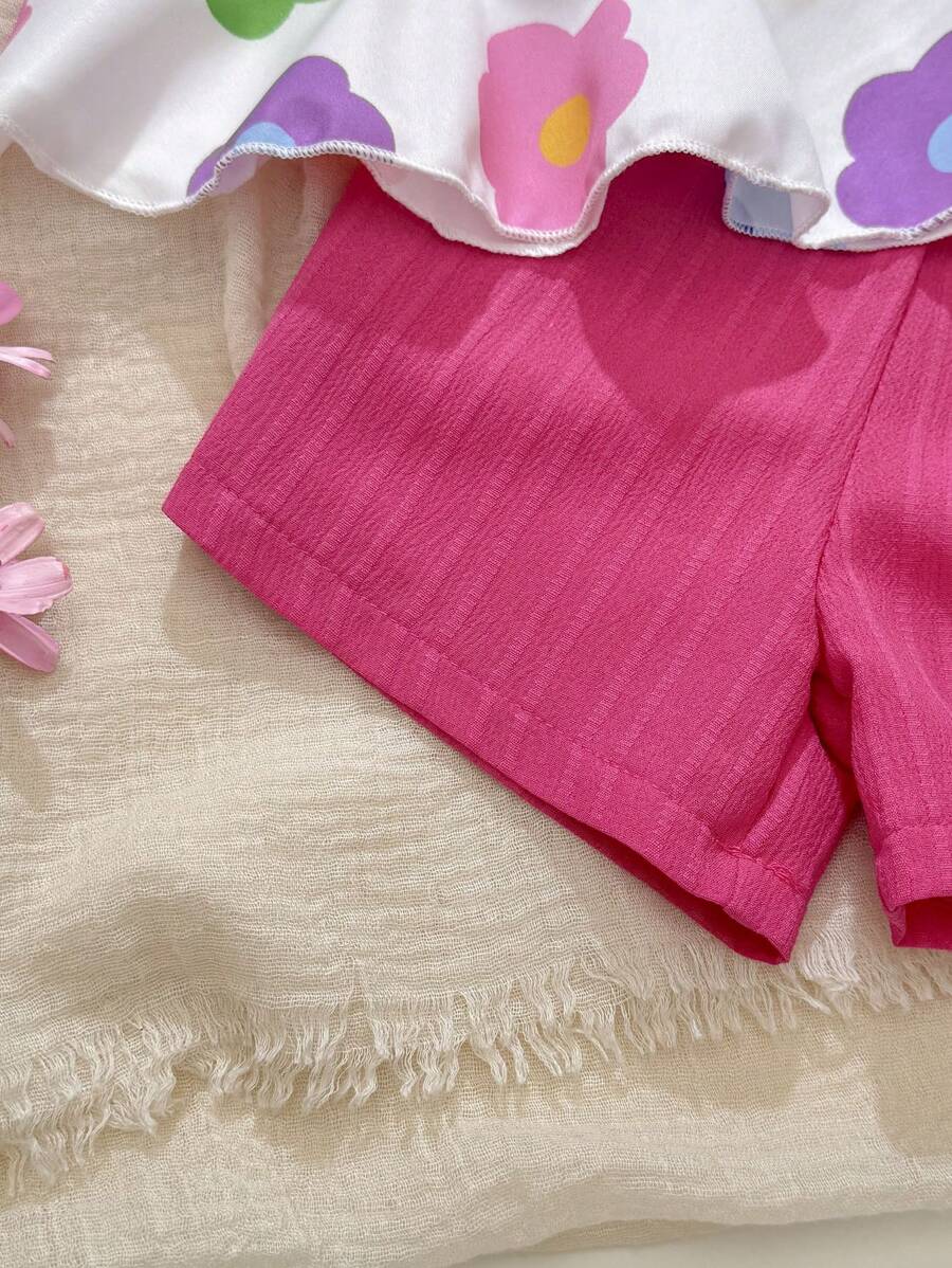Newborn & Baby Girl 2pcs Spring/Summer Dopamine Color Vacation Set (0-3Y)