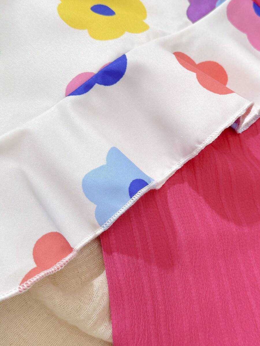 Newborn & Baby Girl 2pcs Spring/Summer Dopamine Color Vacation Set (0-3Y)