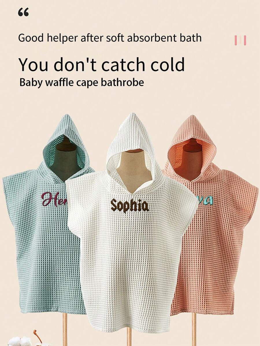 Personalized Toddler Hooded Towel Cape Custom Name Embroidered Quick Dry Bath and Swim Cover for Kids 1-3 Years