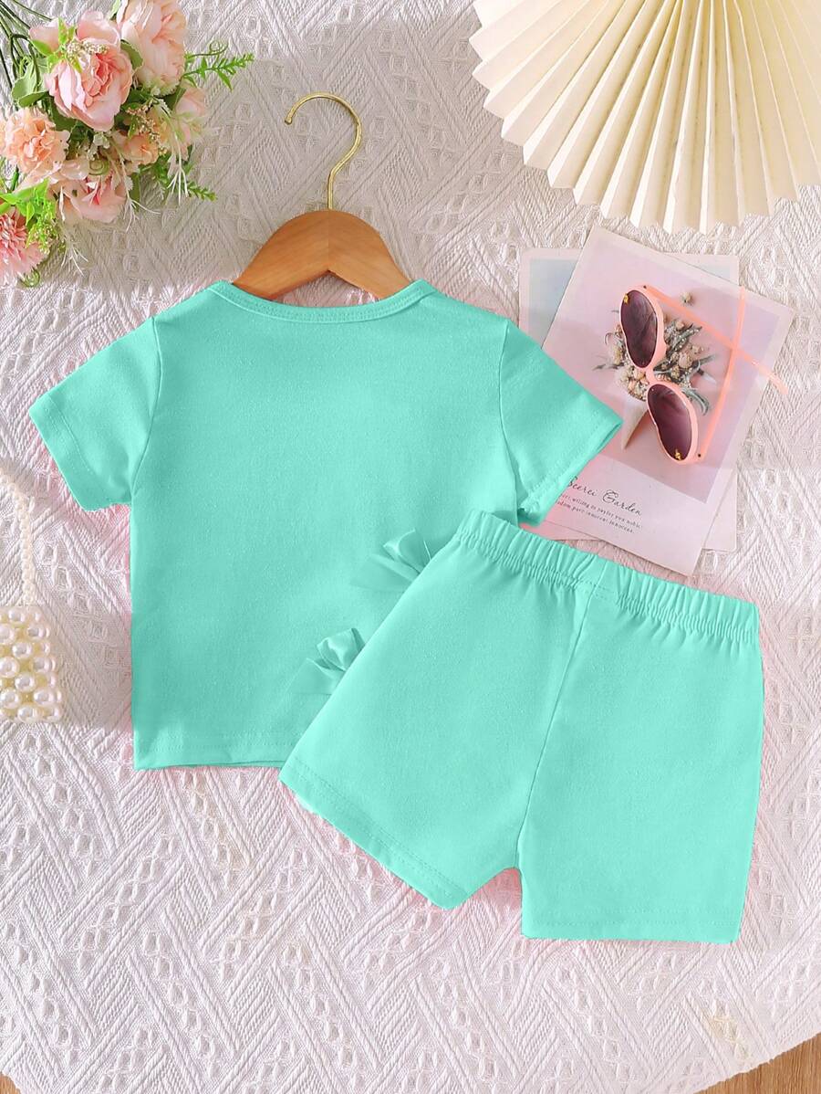 Pride Rainbow Short Sleeve Top & Shorts Set for Toddler Girls