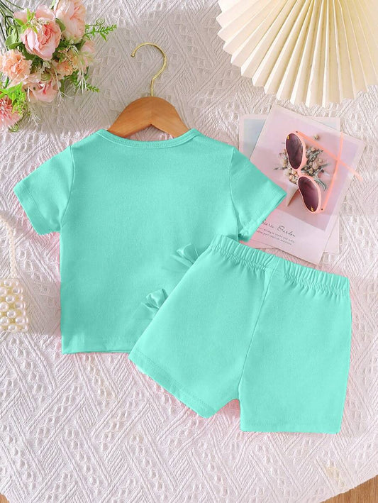 Pride Rainbow Short Sleeve Top & Shorts Set for Toddler Girls