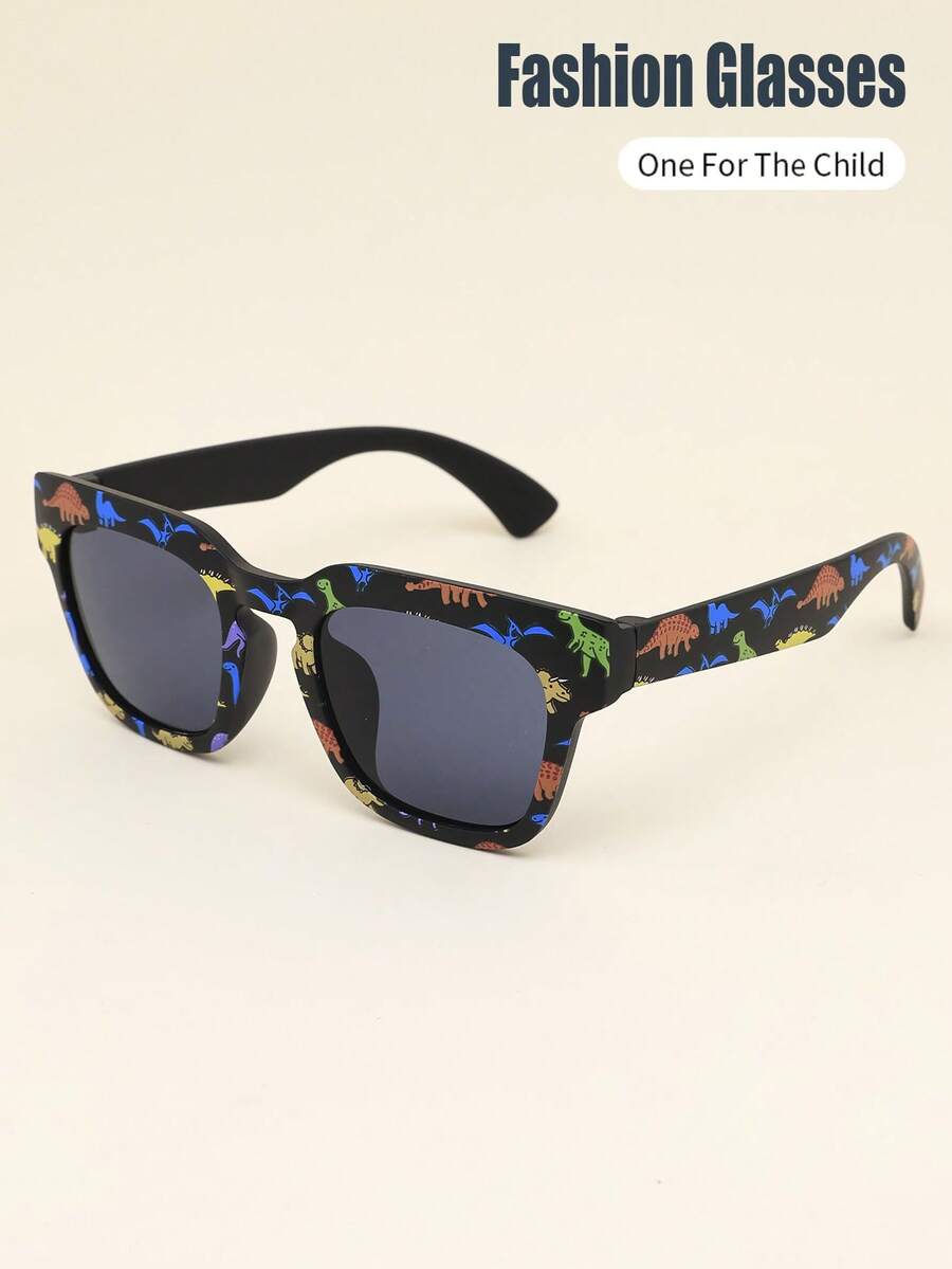 Unisex Kids Dinosaur Framed Fashion Glasses Cute Animal Classic Sunglasses for Daily Holiday Party Use