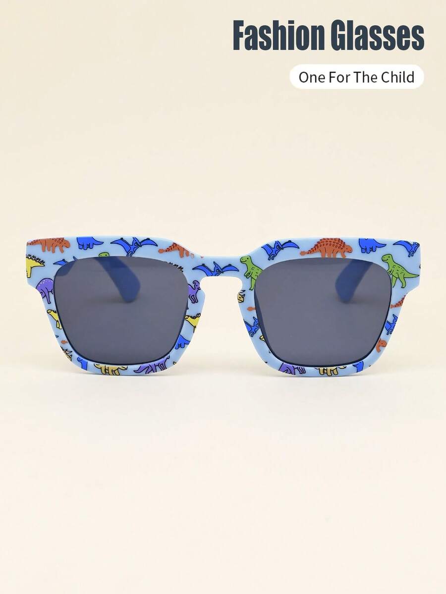 Unisex Kids Dinosaur Framed Fashion Glasses Cute Animal Classic Sunglasses for Daily Holiday Party Use