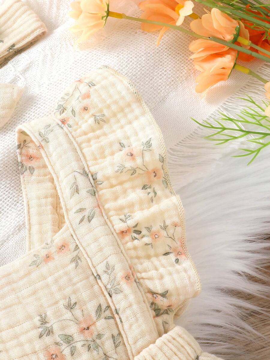 Baby Ruffle Trim Bodysuit Dress and Headband Set for Cute Daily Wear
