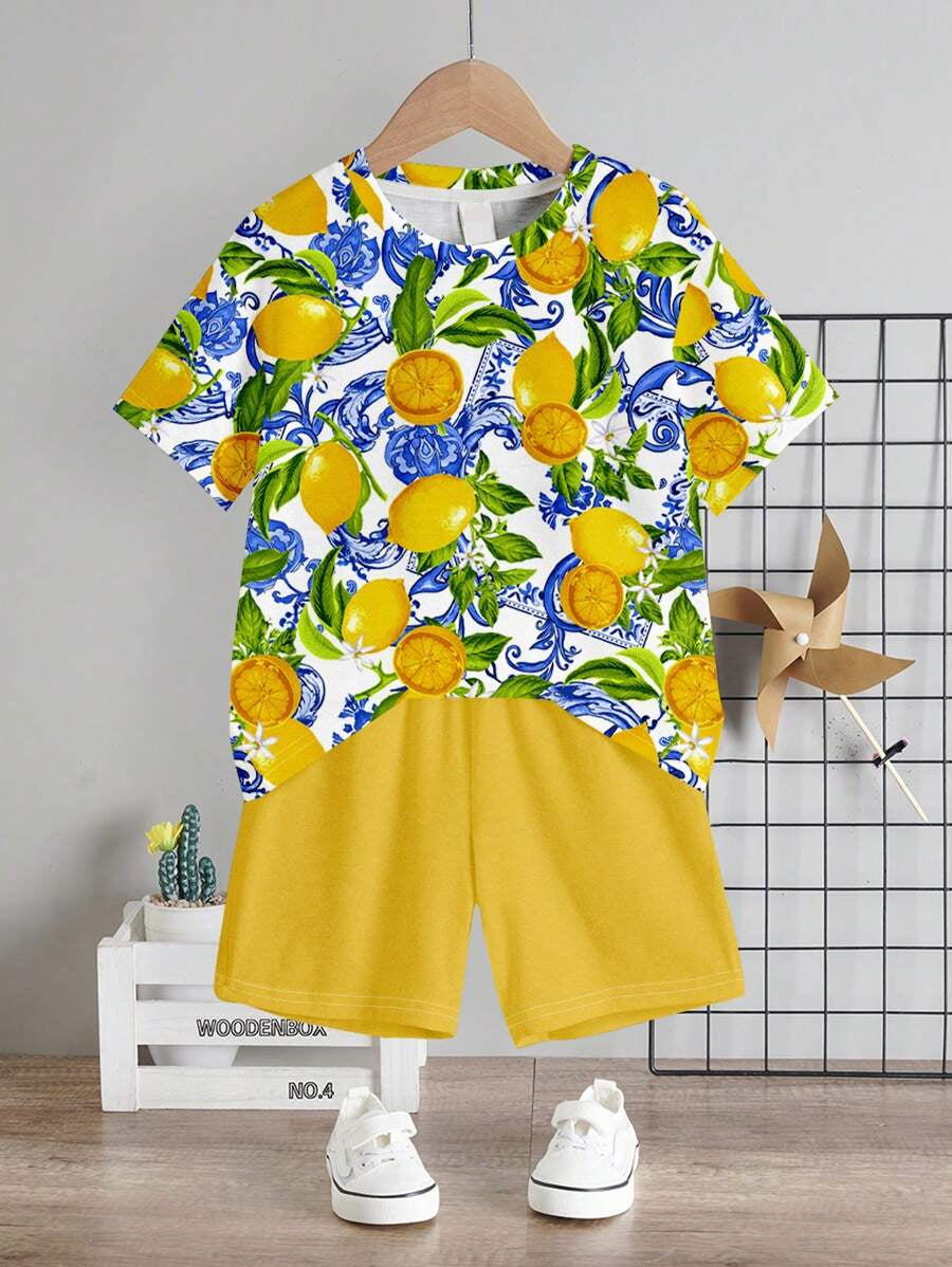Baby Boy Brave Text Graphic Print T Shirt and Shorts Casual Summer Outfit Set