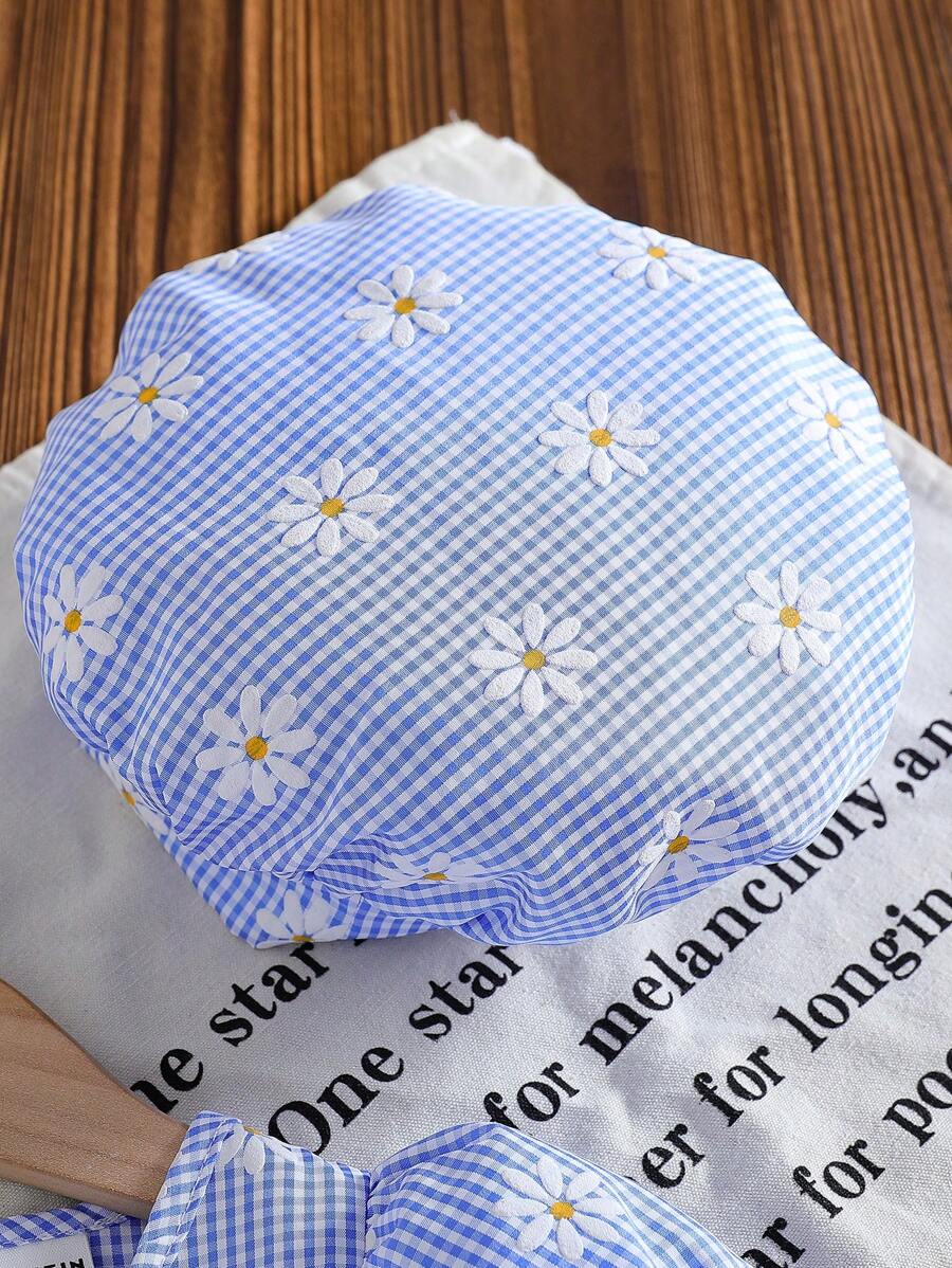 Baby Girls Cherry Plaid Dress And Beret Hat Set Cute Summer Vacation Outfit