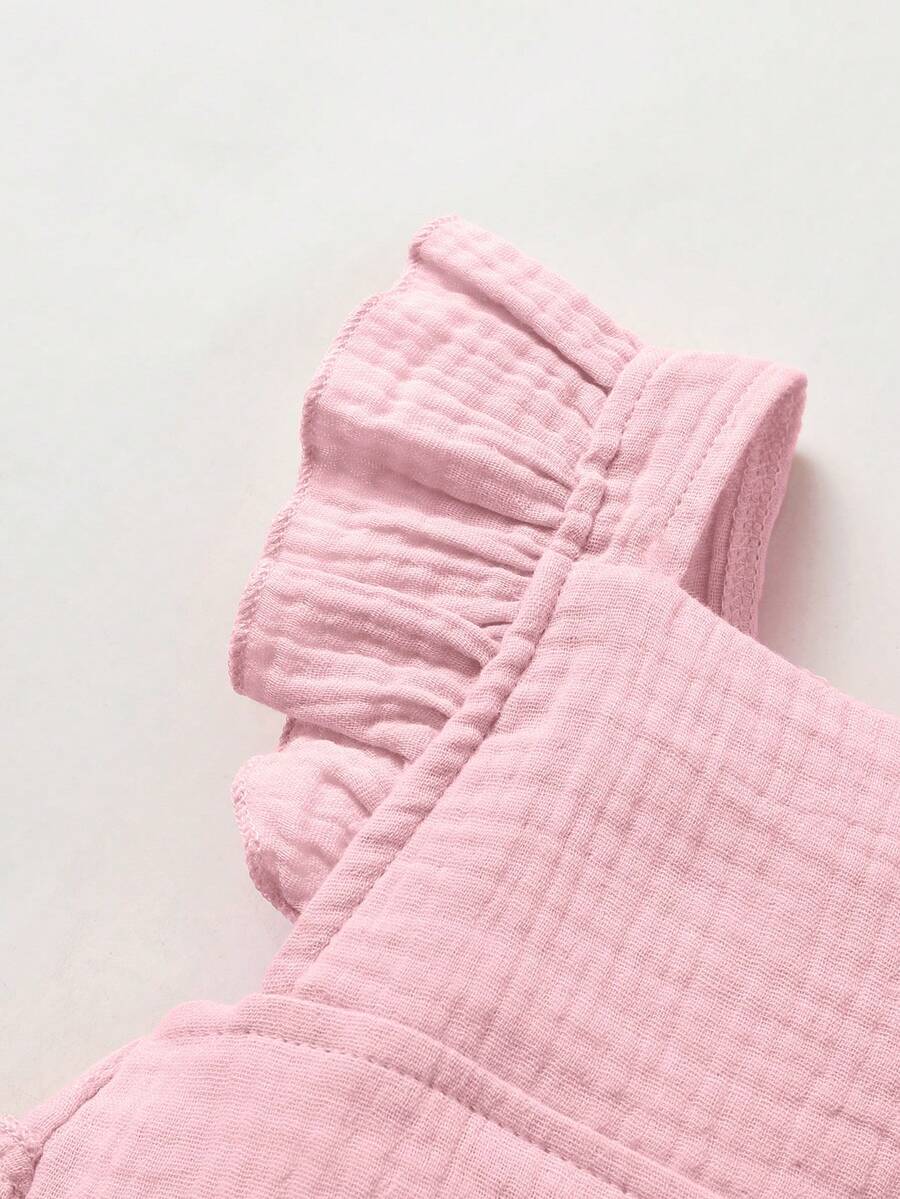 Baby Ruffle Trim Bodysuit Dress and Headband Set for Cute Daily Wear