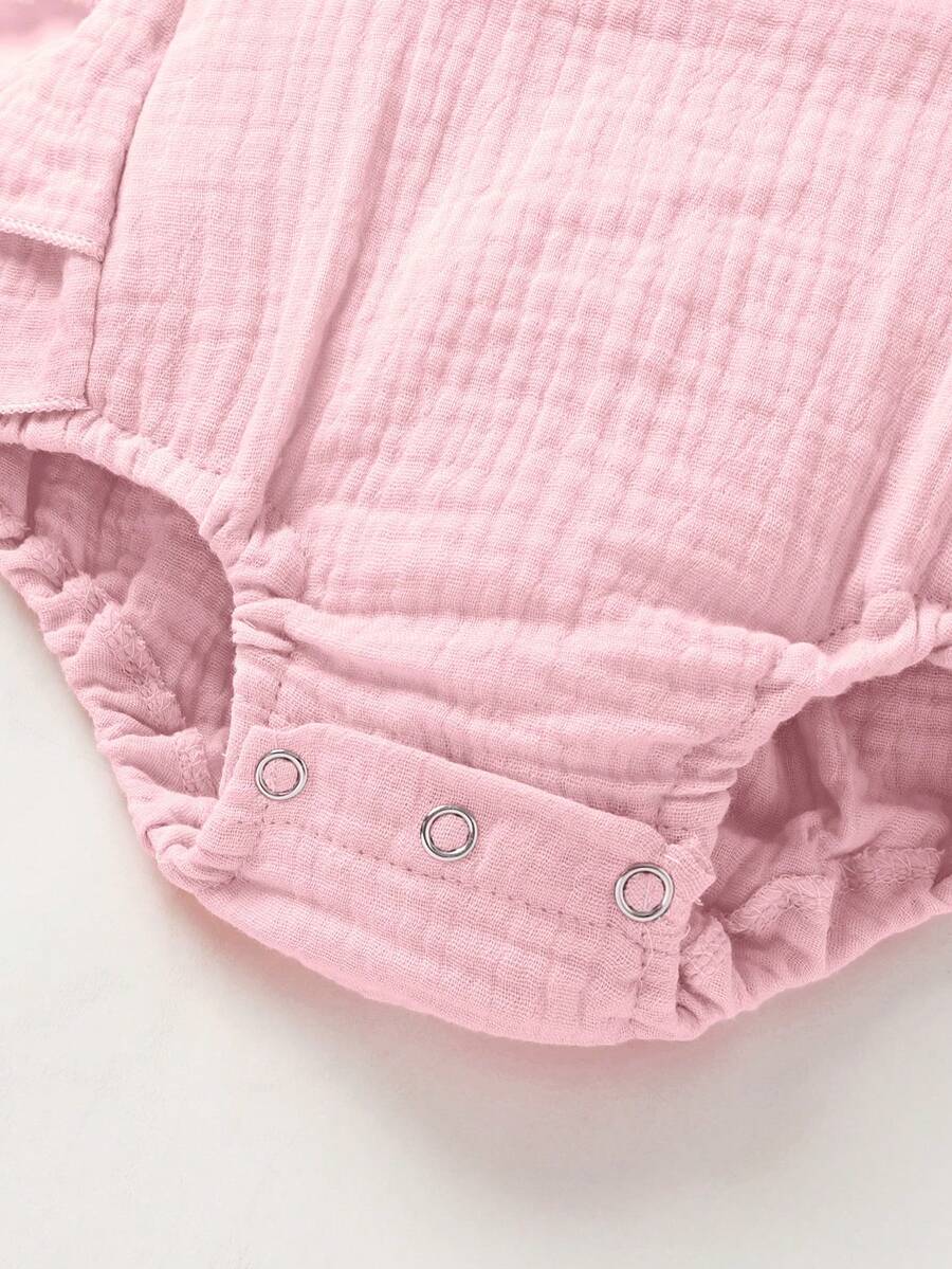 Baby Ruffle Trim Bodysuit Dress and Headband Set for Cute Daily Wear