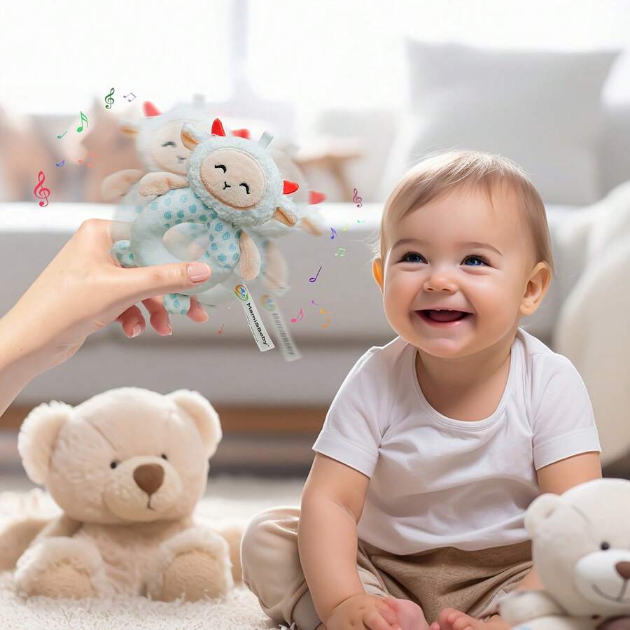 Baby Animal Rattle Teether Toy Cute Cartoon Sensory Teething Toy for Infants