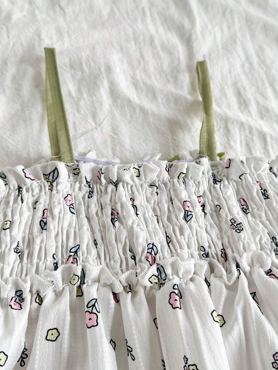 Infant Girls 3D Tulip Ditsy Floral Dress for Summer Vacation
