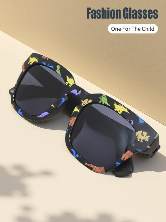 Unisex Kids Dinosaur Framed Fashion Glasses Cute Animal Classic Sunglasses for Daily Holiday Party Use