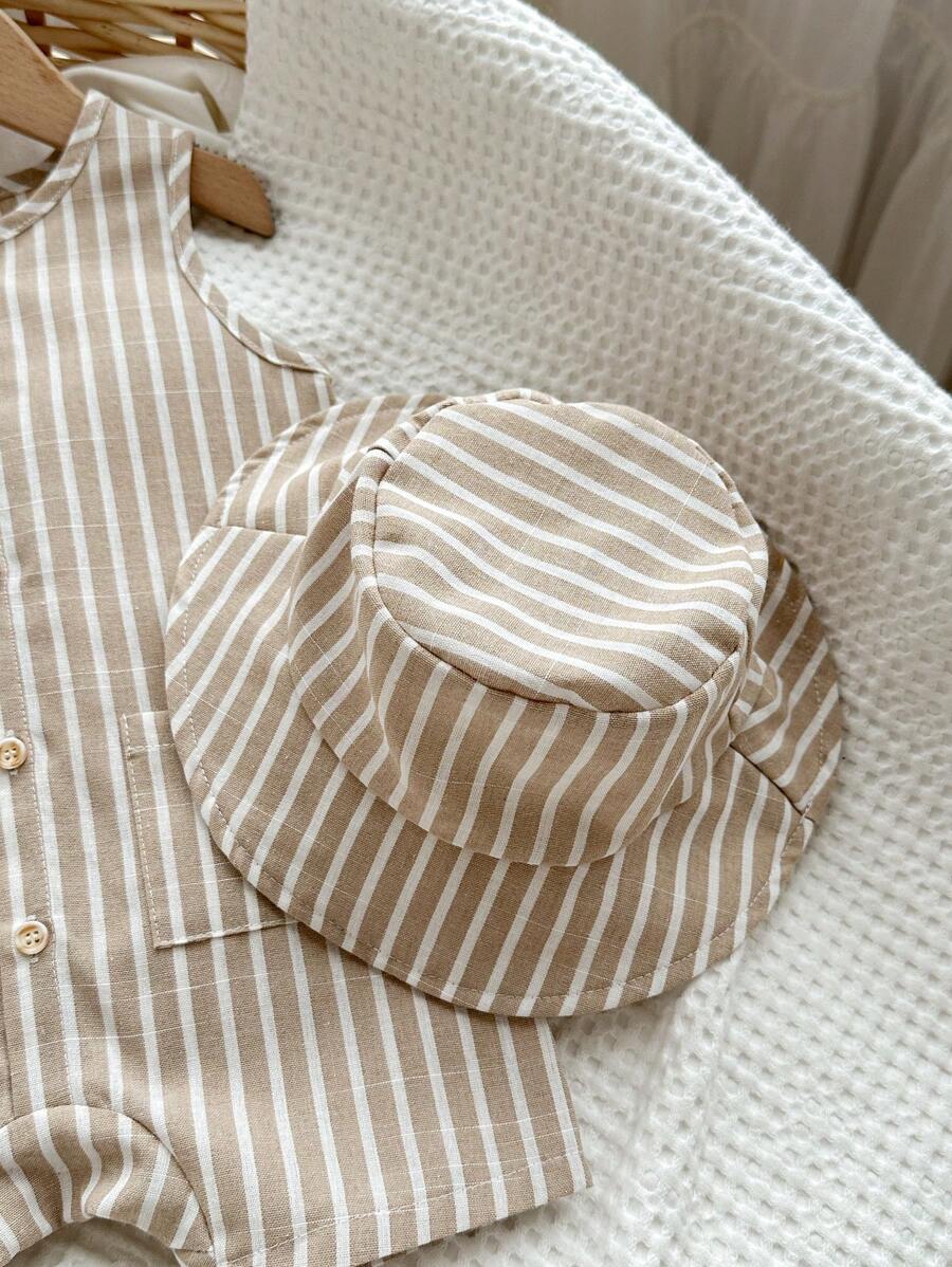Baby Boy White Sleeveless Romper with Pockets Casual Short Jumpsuit for Everyday Wear
