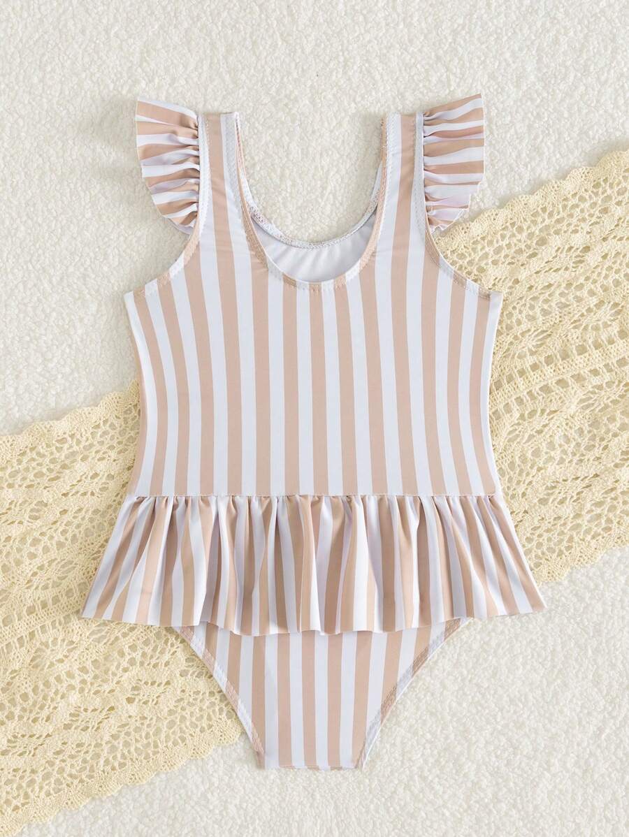 Baby Girls Bow Decor One Piece Swimsuit Cute Beach Vacation Swimwear