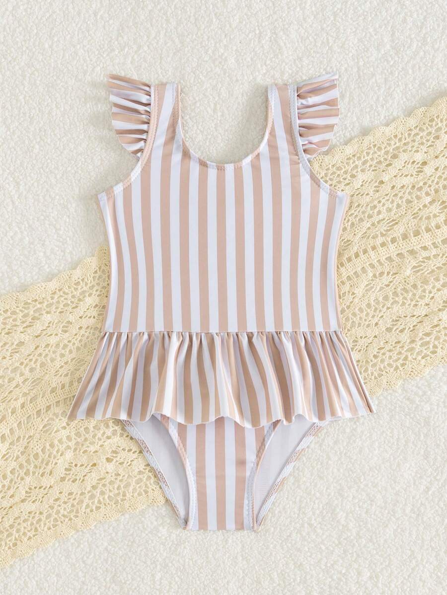 Baby Girls Bow Decor One Piece Swimsuit Cute Beach Vacation Swimwear