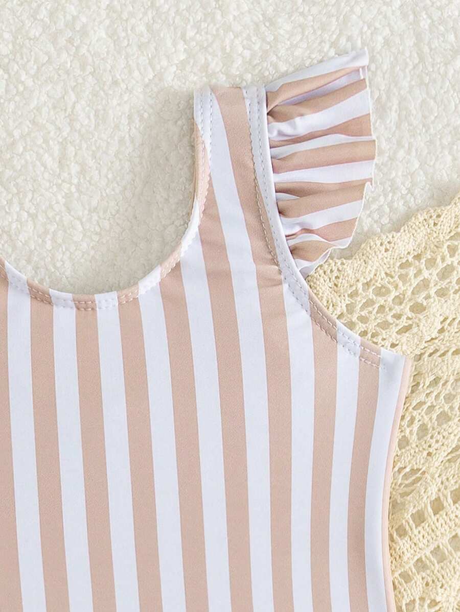 Baby Girls Bow Decor One Piece Swimsuit Cute Beach Vacation Swimwear