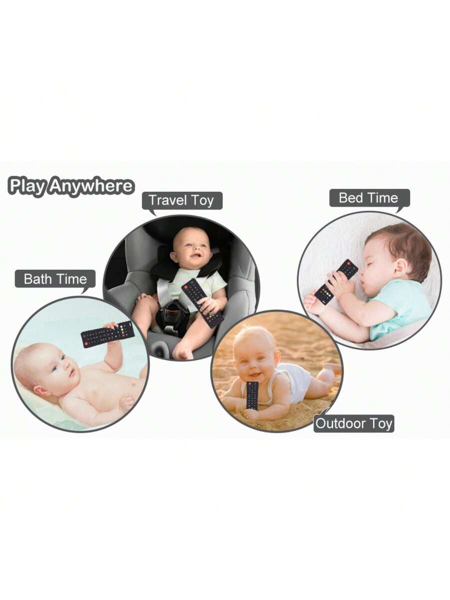 Baby Silicone Remote Control Teething Toy Soft Chewable Sensory Teether for 3-24 Months Boys and Girls