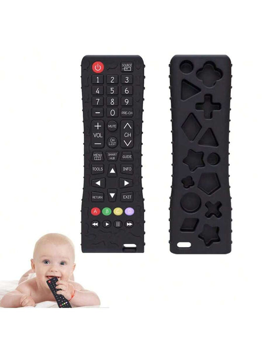 Baby Silicone Remote Control Teething Toy Soft Chewable Sensory Teether for 3-24 Months Boys and Girls
