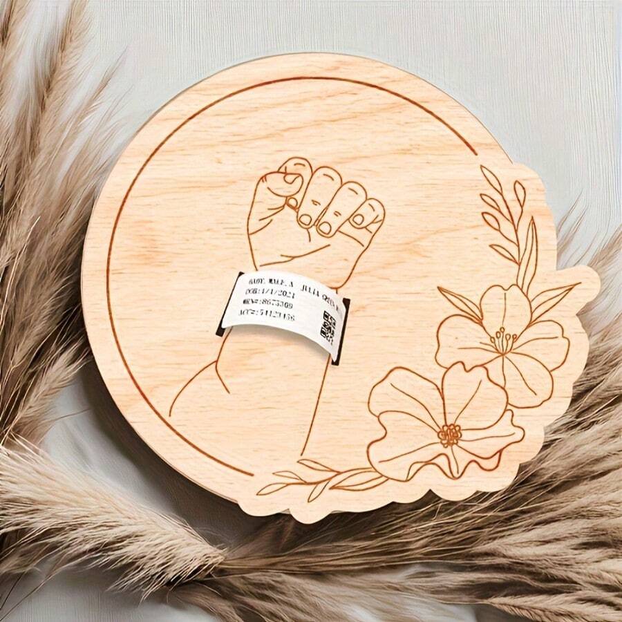 Personalized Newborn Hospital Bracelet Keepsake Box Laser Engraved Baby Memory Box Gift for New Parents