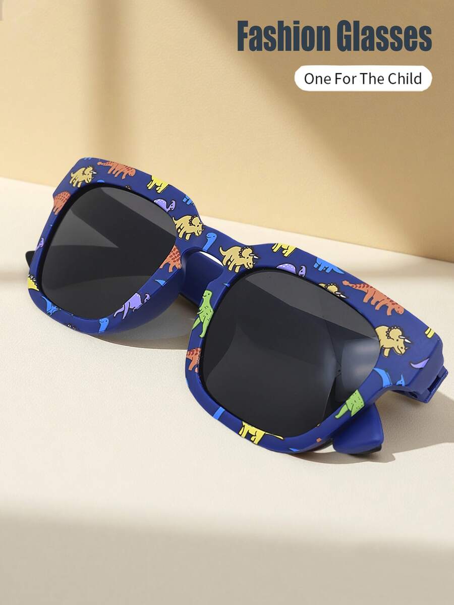 Unisex Kids Dinosaur Framed Fashion Glasses Cute Animal Classic Sunglasses for Daily Holiday Party Use