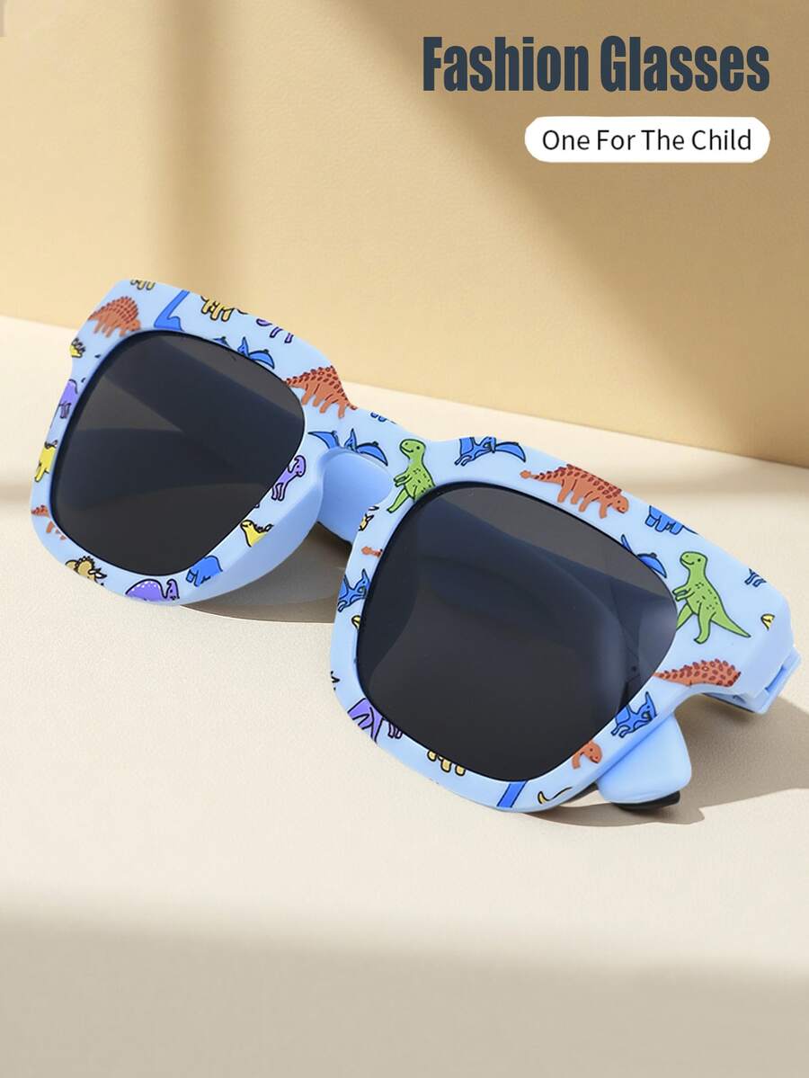 Unisex Kids Dinosaur Framed Fashion Glasses Cute Animal Classic Sunglasses for Daily Holiday Party Use