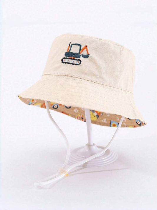 1pc Reversible Dinosaur Print Bucket Hat for Kids Outdoor Wear