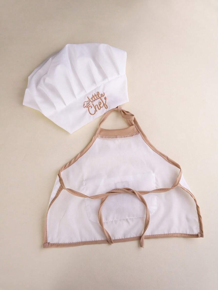 Baby Boy Chef Hat and Apron Photography Outfit Set for Newborn Photoshoots