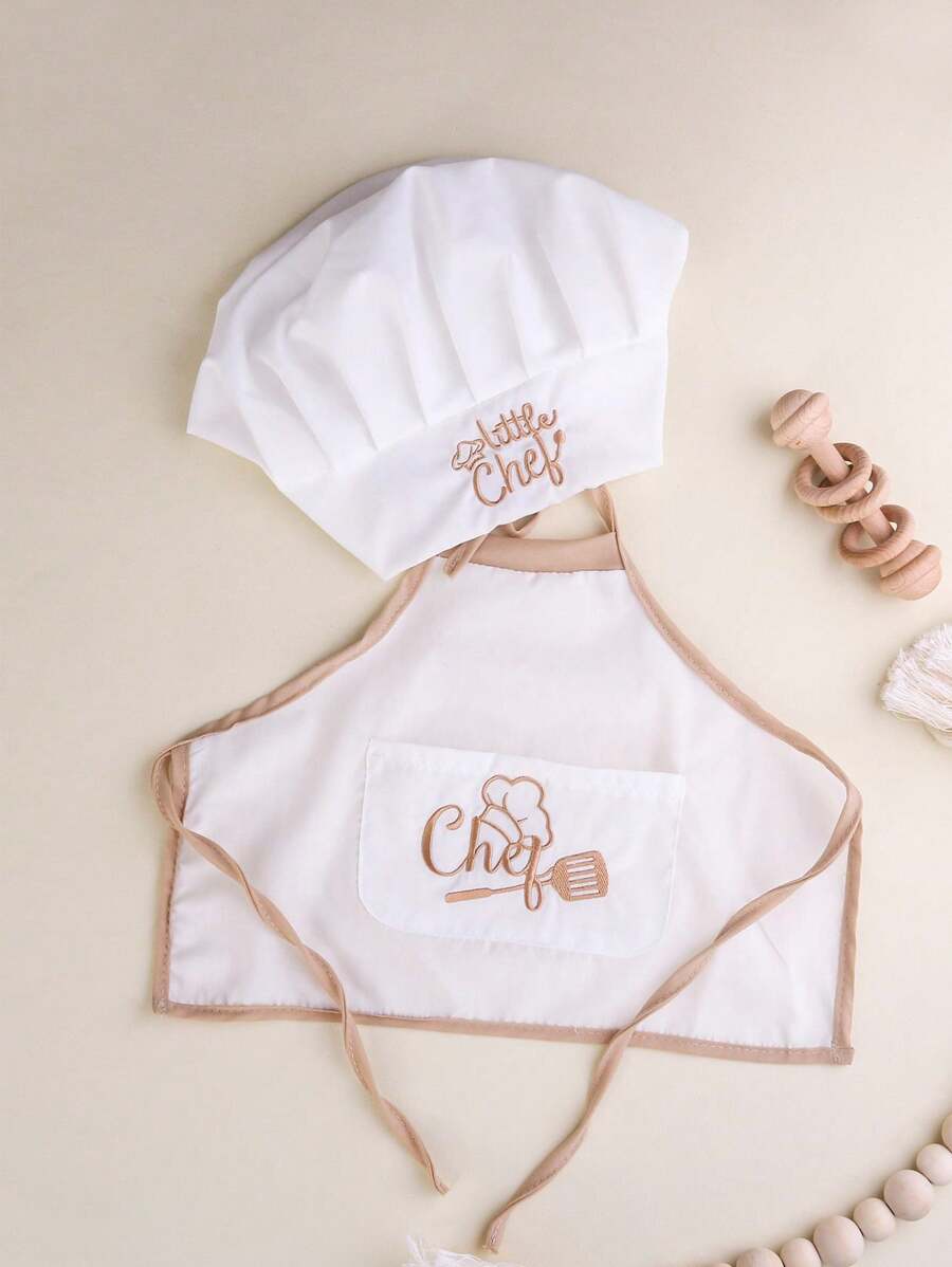 Baby Boy Chef Hat and Apron Photography Outfit Set for Newborn Photoshoots