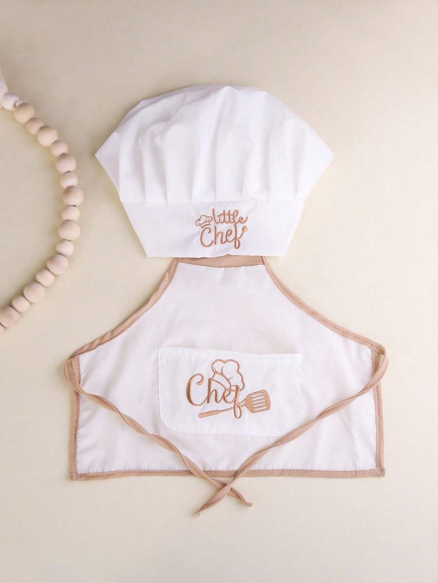 Baby Boy Chef Hat and Apron Photography Outfit Set for Newborn Photoshoots