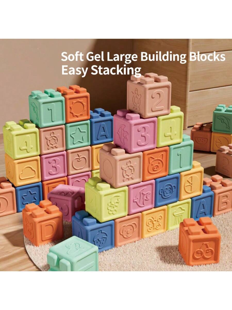 Soft Baby Building Blocks – Large Chewable Teething & Early Learning Toy