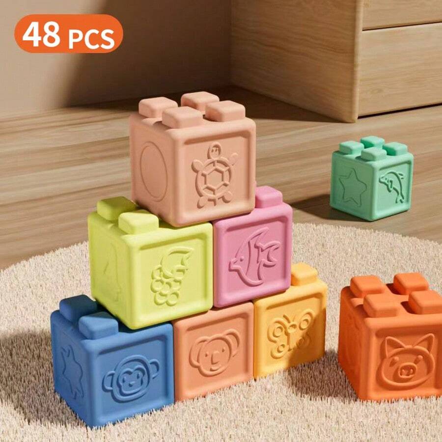 Soft Baby Building Blocks – Large Chewable Teething & Early Learning Toy