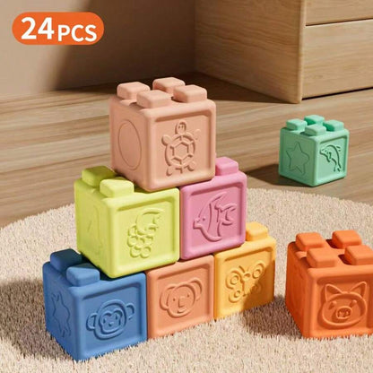 Soft Baby Building Blocks – Large Chewable Teething & Early Learning Toy