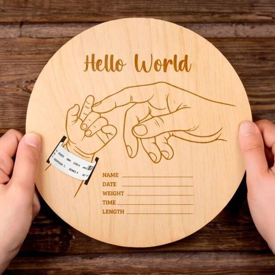 Personalized Newborn Hospital Bracelet Keepsake Box Laser Engraved Baby Memory Box Gift for New Parents