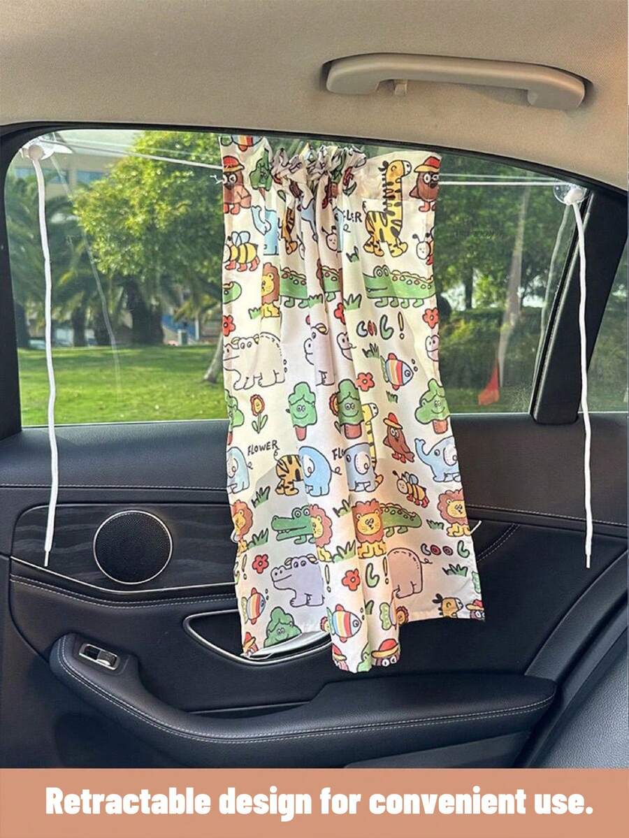 Baby Car Window Sunshade Curtain Cartoon Privacy Sun Protection Cover with Suction Cups