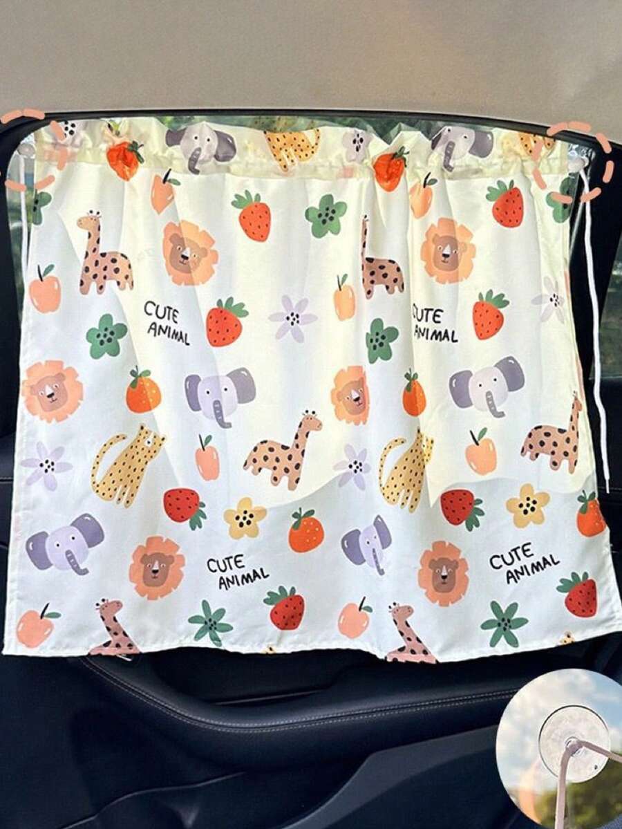 Baby Car Window Sunshade Curtain Cartoon Privacy Sun Protection Cover with Suction Cups